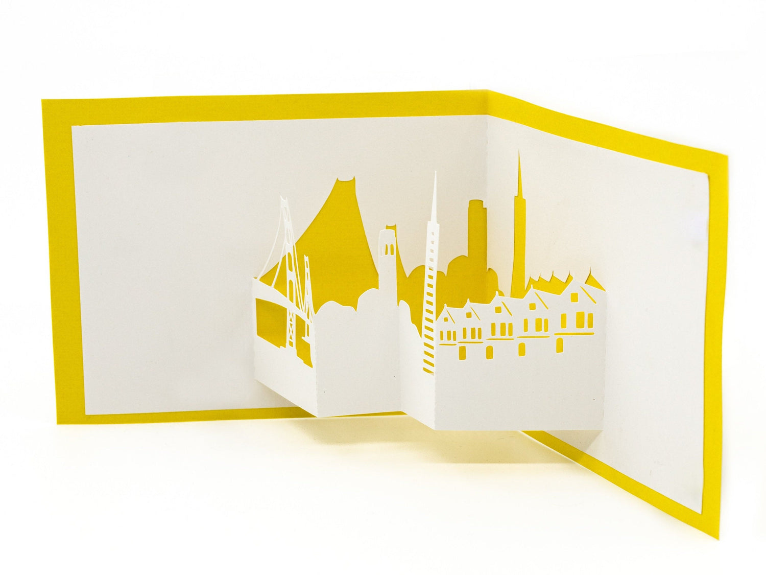 San Francisco Skyline 3D Pop Up Card: Golden Gate Bridge, Transamerica Pyramid, Cityscape Art