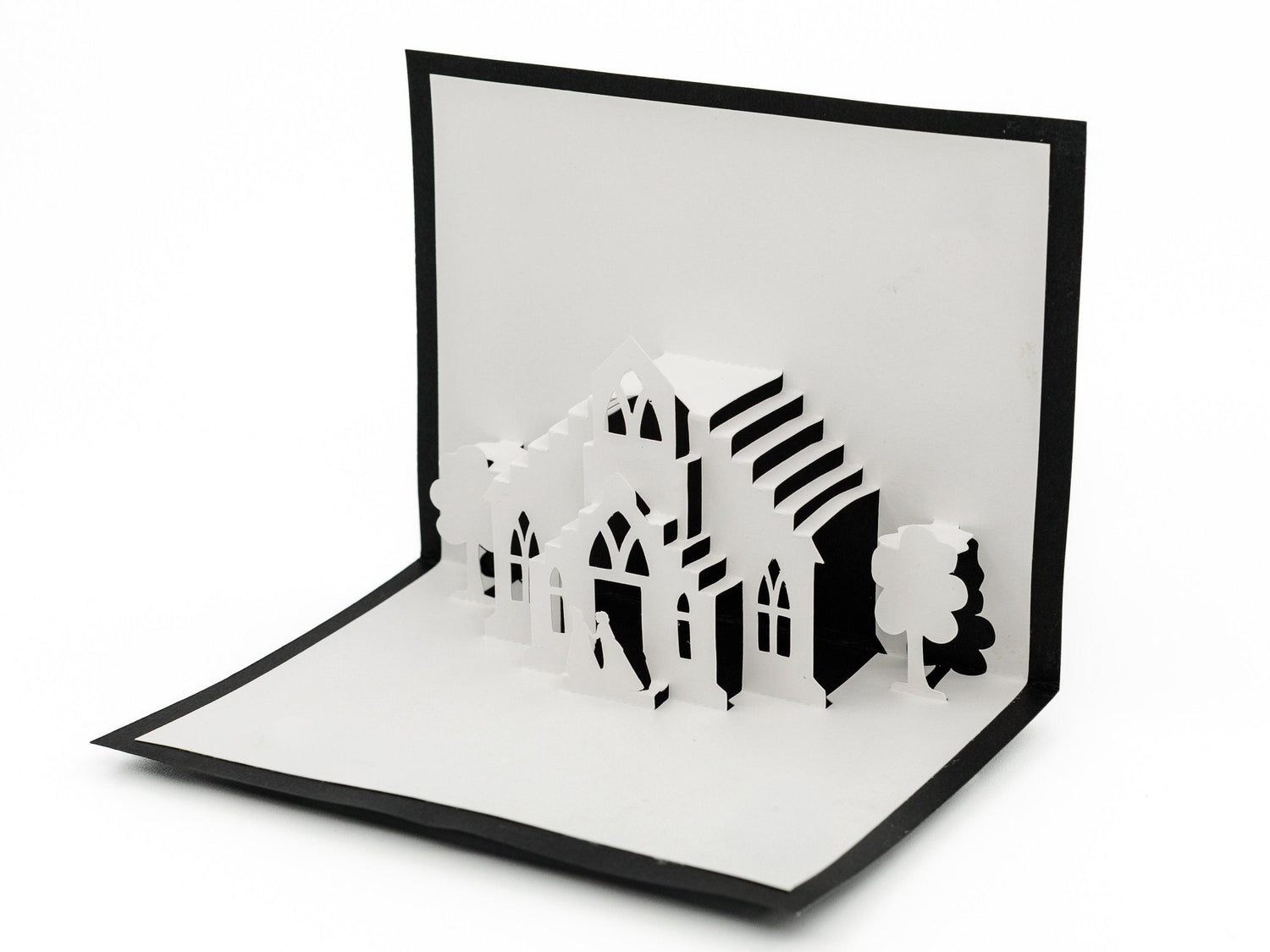 Lesbian Wedding Chapel 3D Pop Up Card - Same-Sex Celebration for Two Brides, LGBTQ+ Engagement Gift