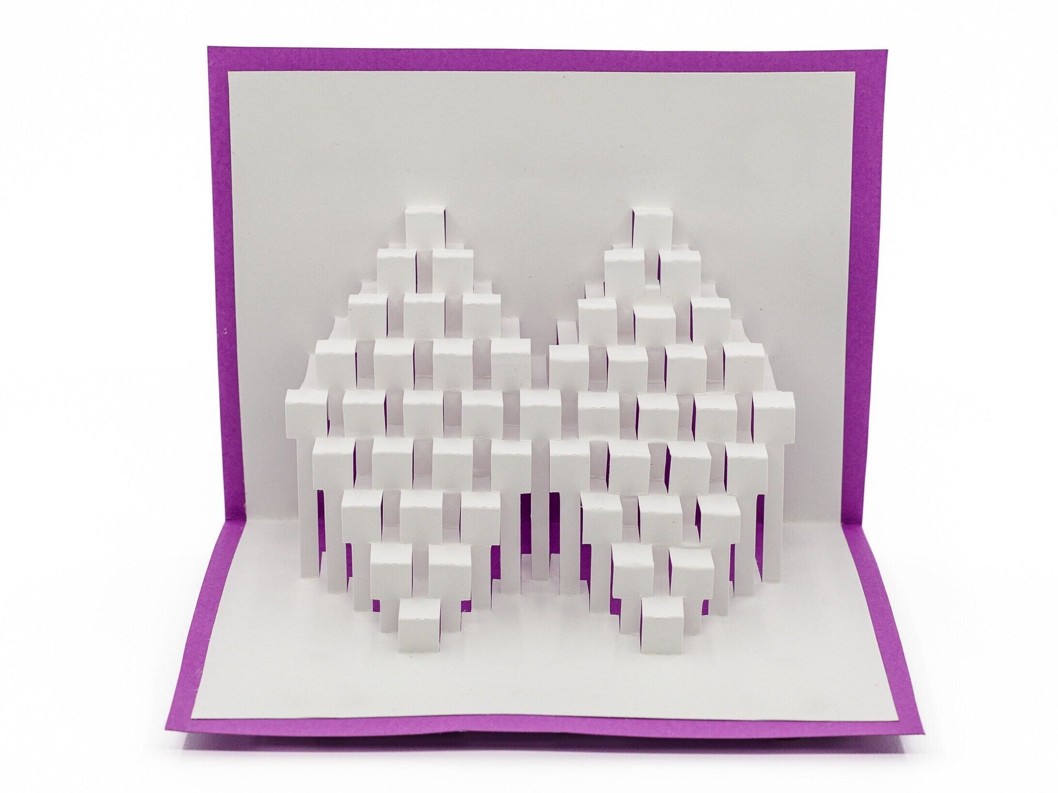 Geometric Kirigami 3D Pop Up Greeting Card Elegant: Handmade Paper Art Sculpture for Unique Greetings & Gifts, Blank Card