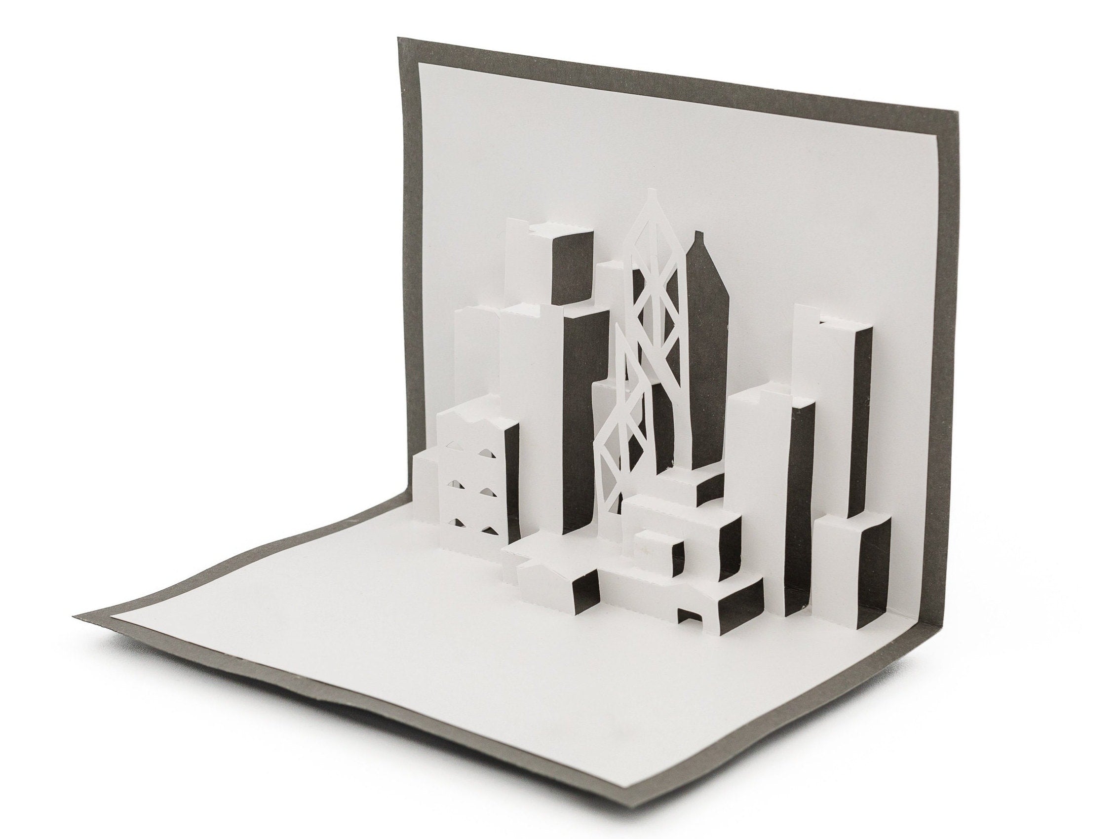 Hong Kong 3D Skyline Pop-Up Card: Urban Cityscape Greeting for Travel & Architecture Enthusiasts