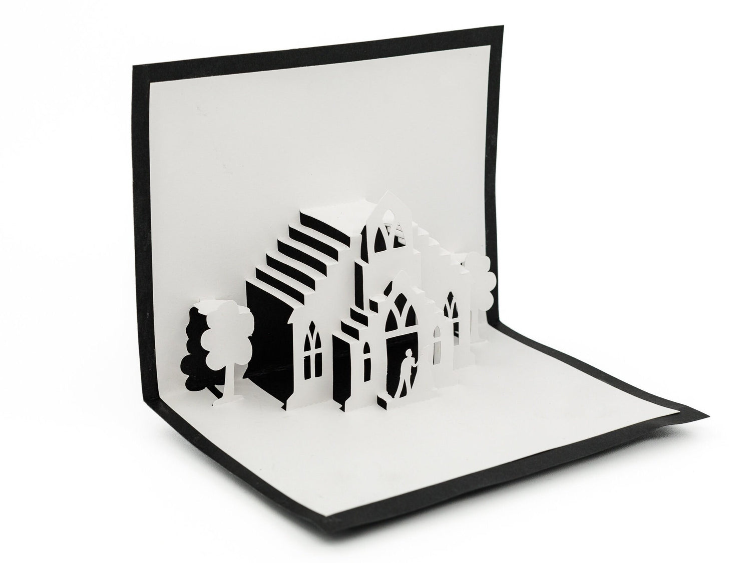 Wedding Chapel Elegant 3D Pop Up Card: Romantic Bride & Groom Greeting for Engagement Bridal Shower