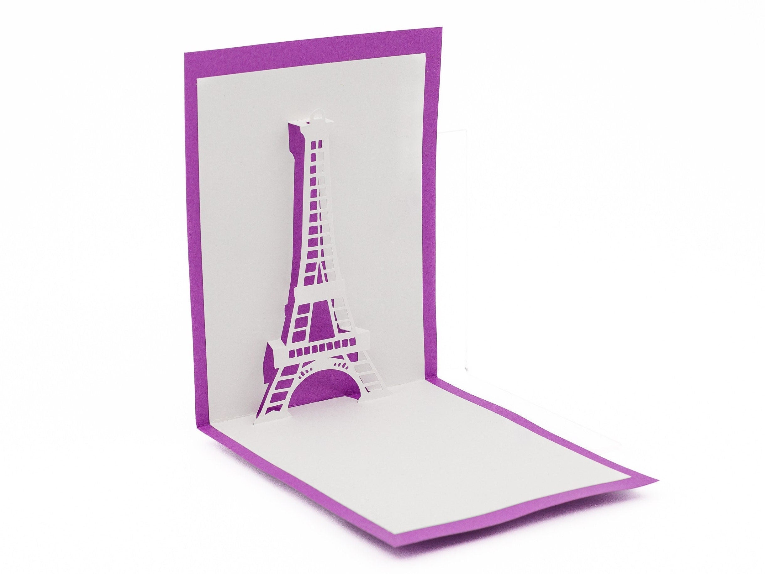 Eiffel Tower Romantic Parisian 3D Pop Up Card: Anniversary Gift, Skyline Paper Sculpture, French Elegance