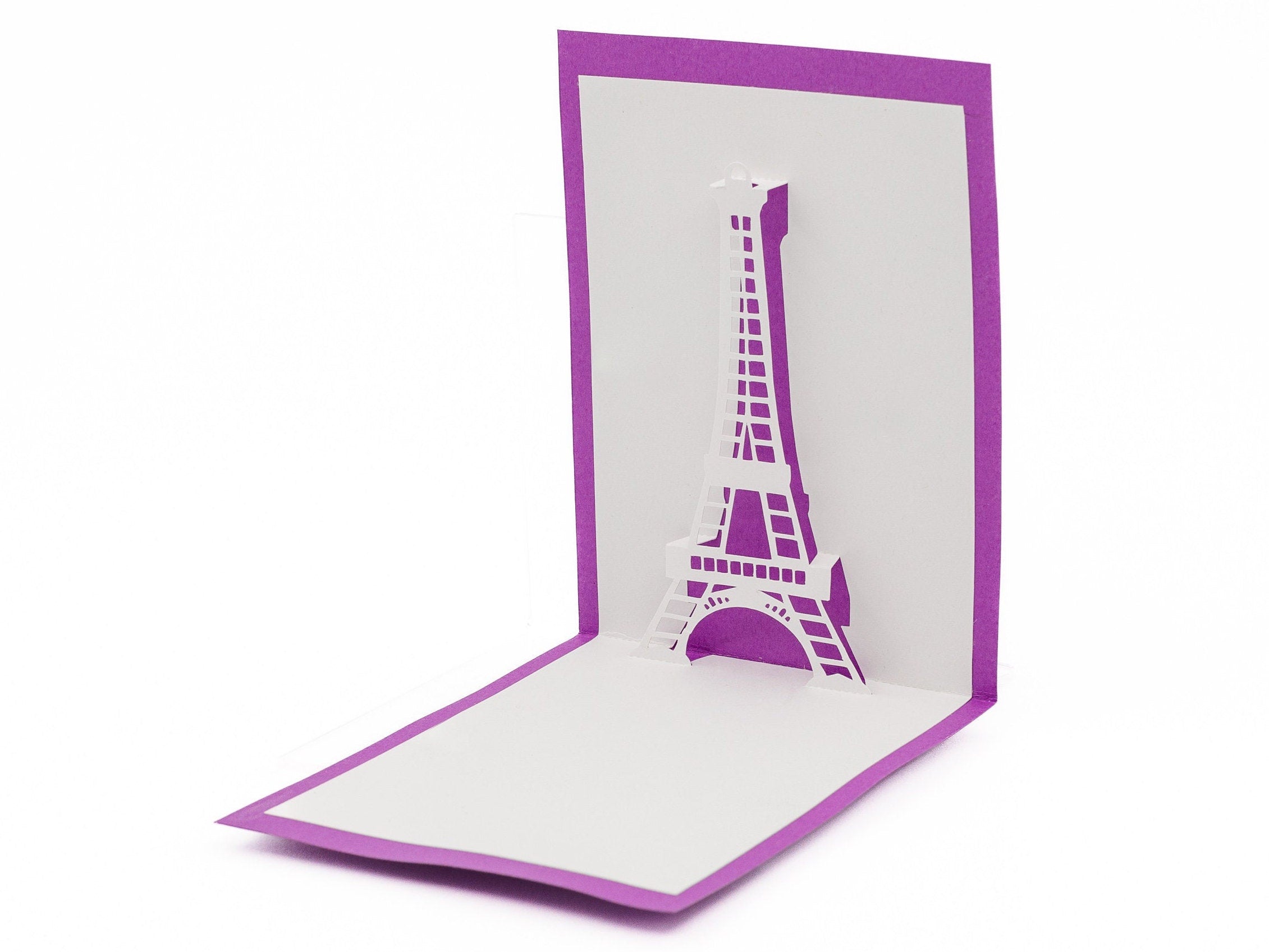 Eiffel Tower Romantic Parisian 3D Pop Up Card: Anniversary Gift, Skyline Paper Sculpture, French Elegance