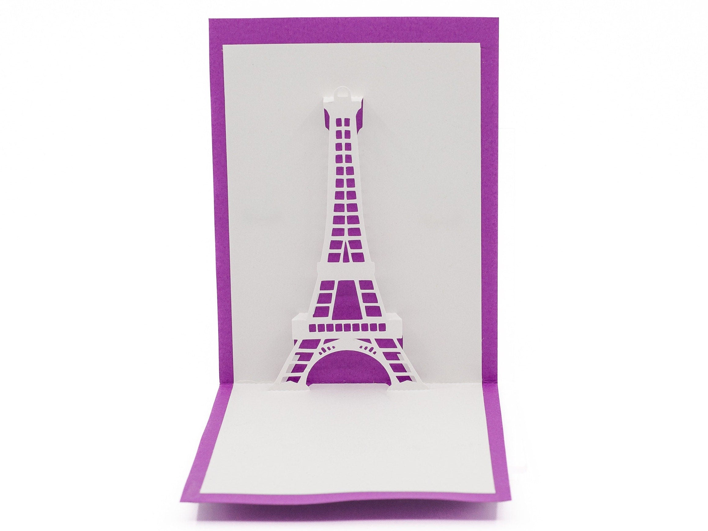 Eiffel Tower Romantic Parisian 3D Pop Up Card: Anniversary Gift, Skyline Paper Sculpture, French Elegance