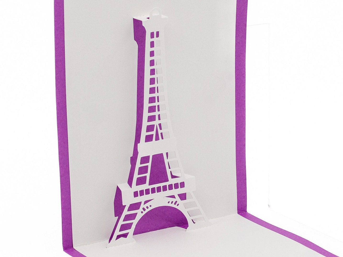 Eiffel Tower Romantic Parisian 3D Pop Up Card: Anniversary Gift, Skyline Paper Sculpture, French Elegance
