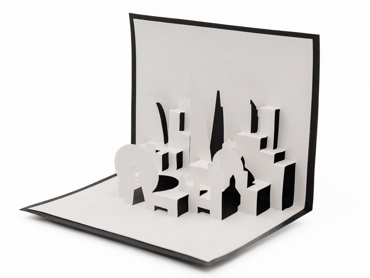 London Skyline 3D Pop-Up Card: Handcrafted Cityscape Art featuring Tower Bridge, St. Paul&