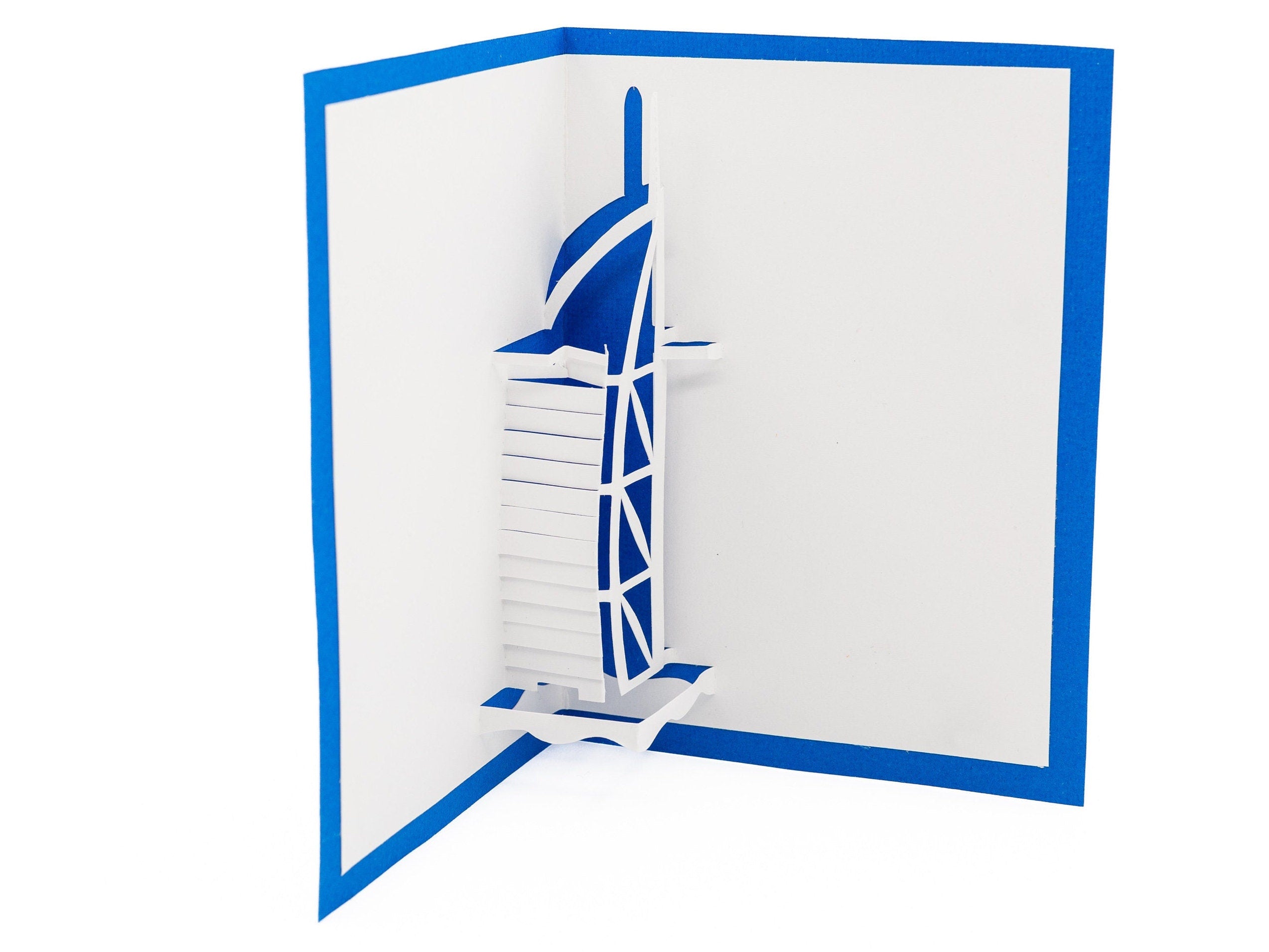 Burj Al Arab Hotel 3D Pop Up Card: Exquisite Dubai Landmark Souvenir & Unique Architectural Gift United Arab Emirates,