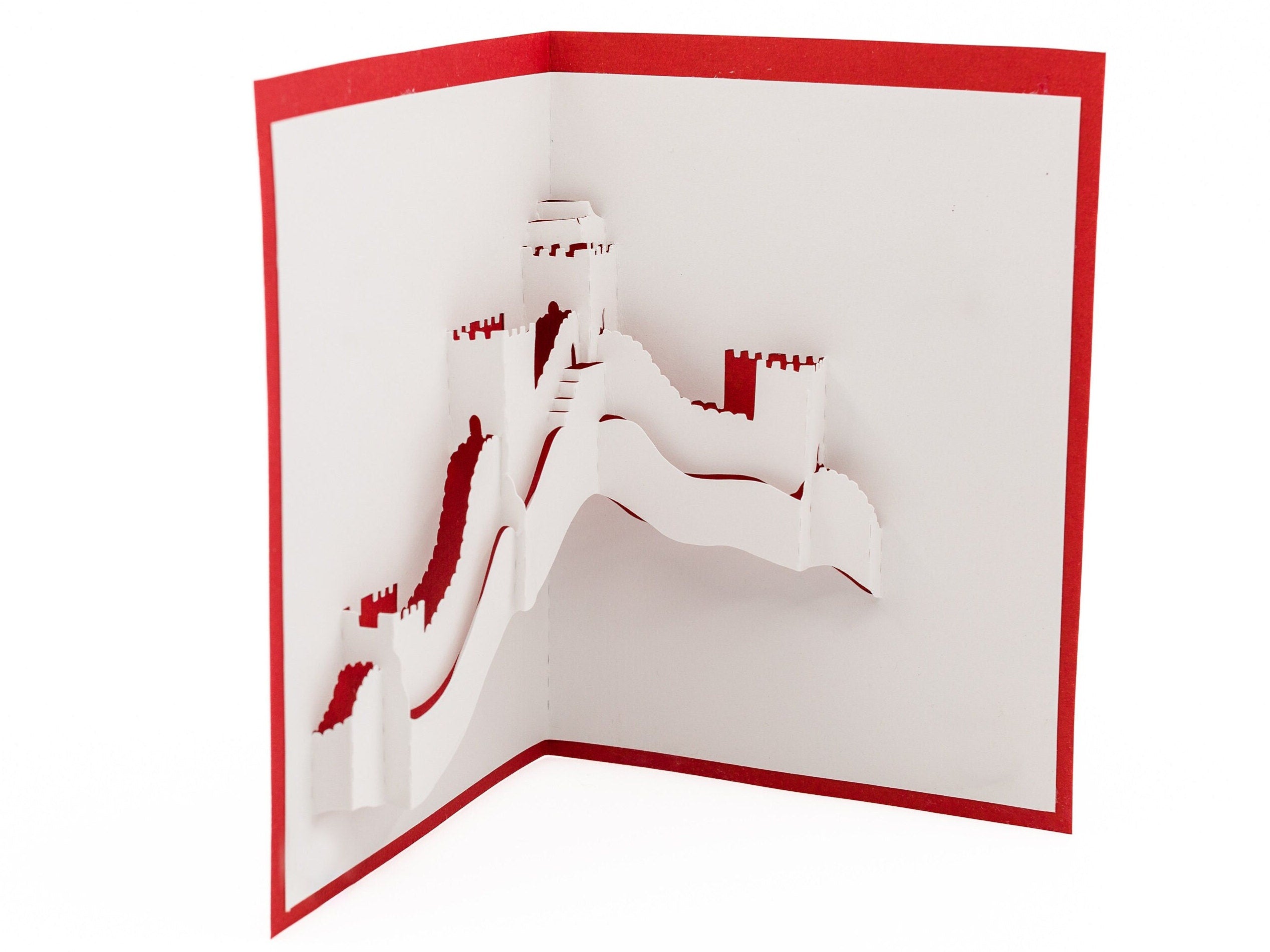 Great Wall of China 3D Pop Up Card: Iconic Landmark Art & Unique Travel Souvenir and Birthday Gift