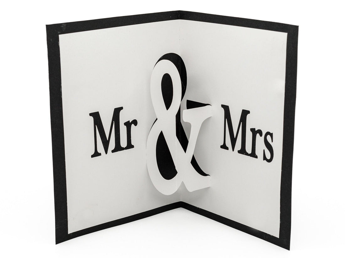 Mr & Mrs Elegant 3D Pop-Up Wedding Card: Handcrafted Keepsake for Anniversary, Engagement Love Celebration
