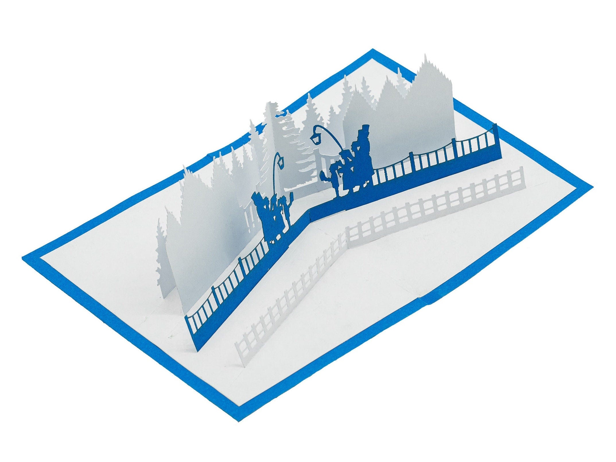Carolers 3D Pop Up Christmas Card: Magical Holiday Greeting with Festive Tree Surprise