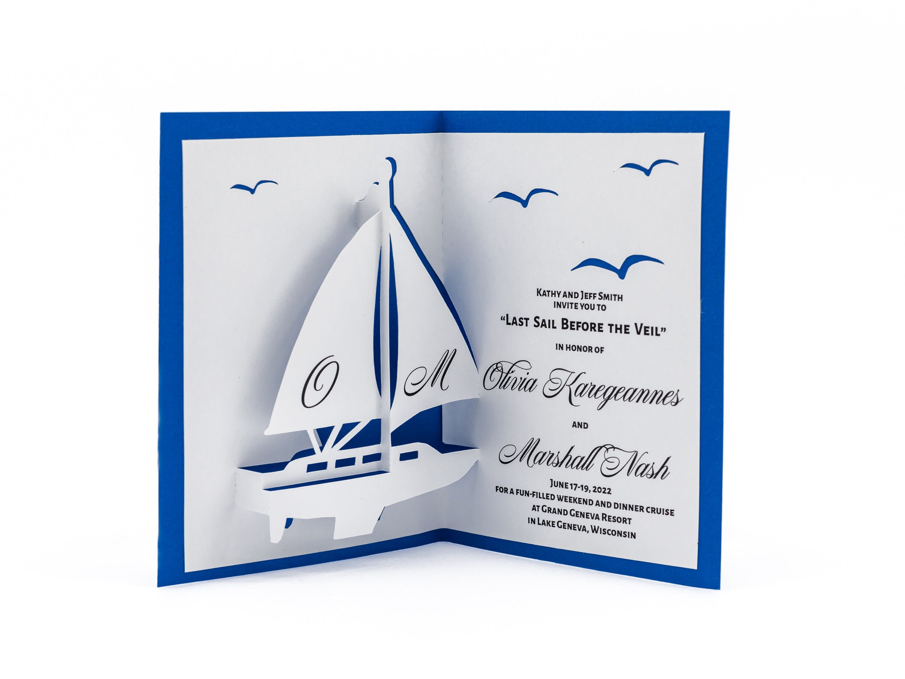 Sailboat 3D Pop Up Card Handmade: Nautical Keepsake for Beach Lovers, Ocean Themed Birthday Greetings