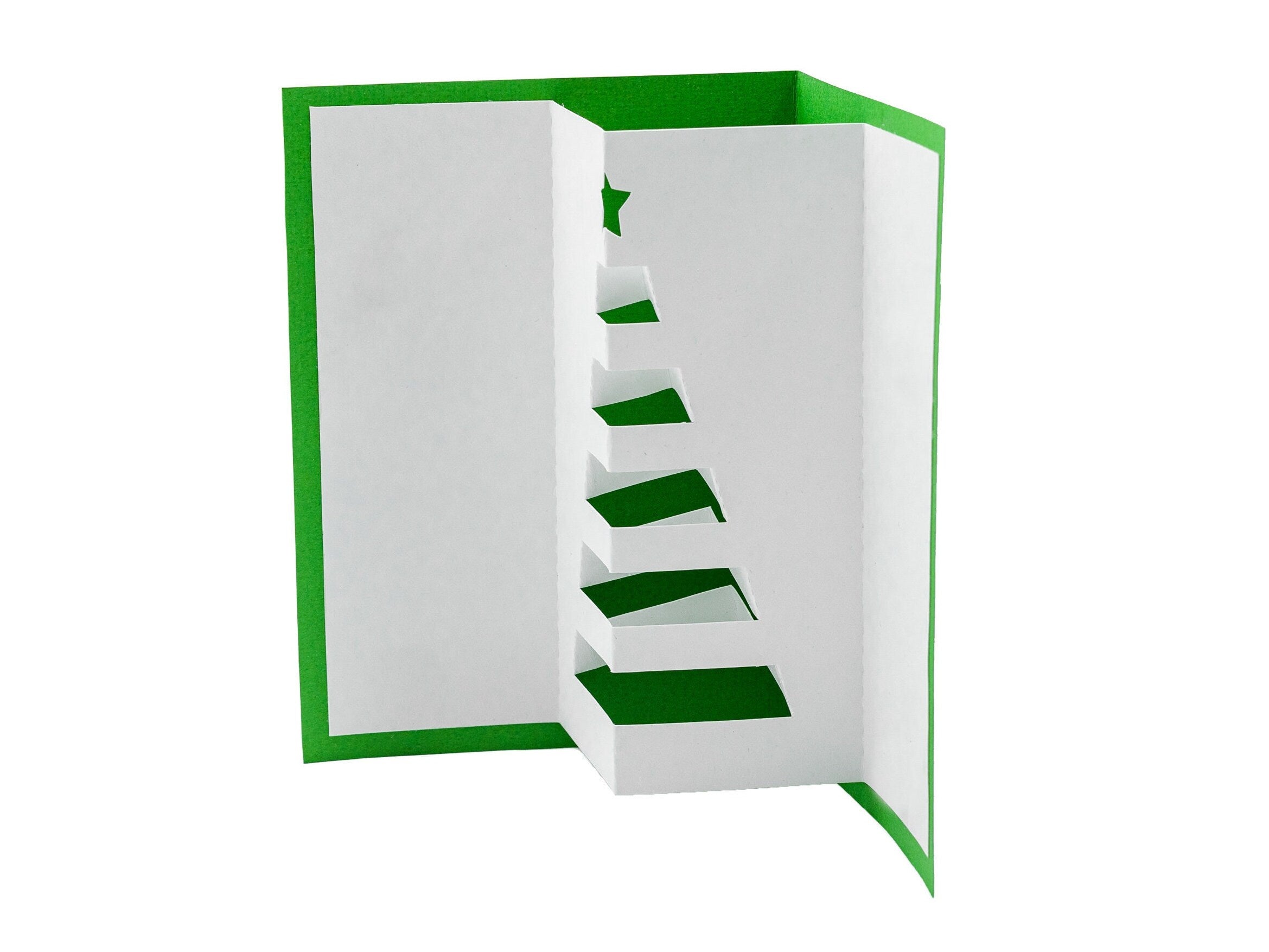Christmas Tree 3D Pop Up Card: Elegant Modern Minimalist Holiday Greeting for Festive Celebrations