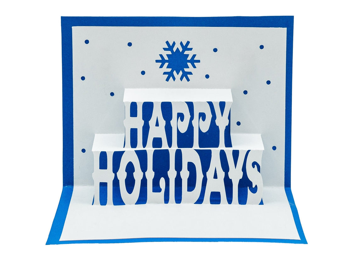 Happy Holidays Enchanting Snowflake Pop Up Christmas Card: Handmade Holiday Greeting, Unique Seasonal Gift
