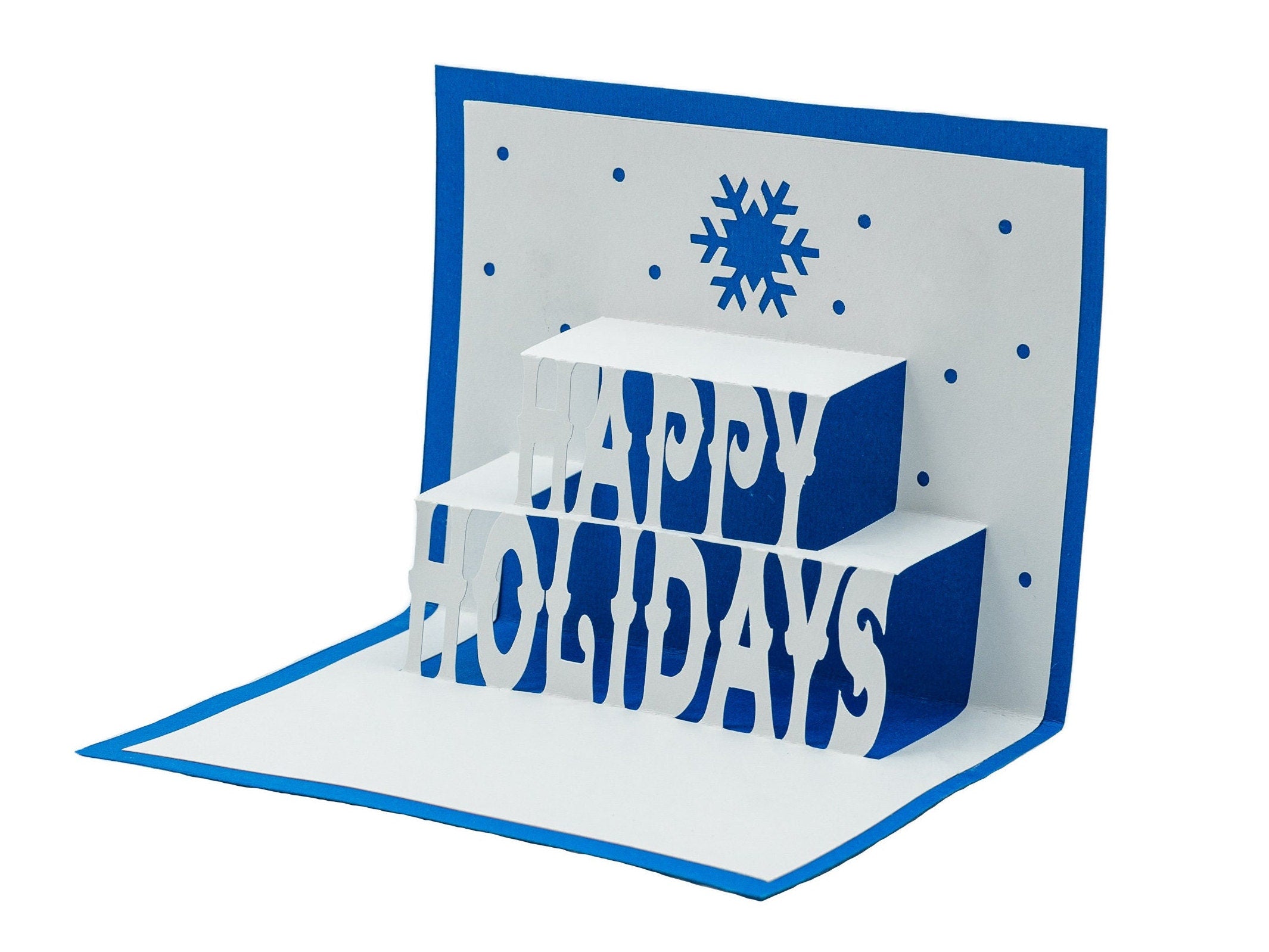 Happy Holidays Enchanting Snowflake Pop Up Christmas Card: Handmade Holiday Greeting, Unique Seasonal Gift