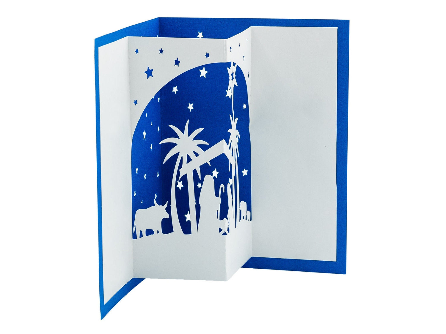 Silent Night 3D Pop Up Nativity Scene Christmas Card: Peace on Earth Holiday Greeting with Baby Jesus Mary Joseph & Star