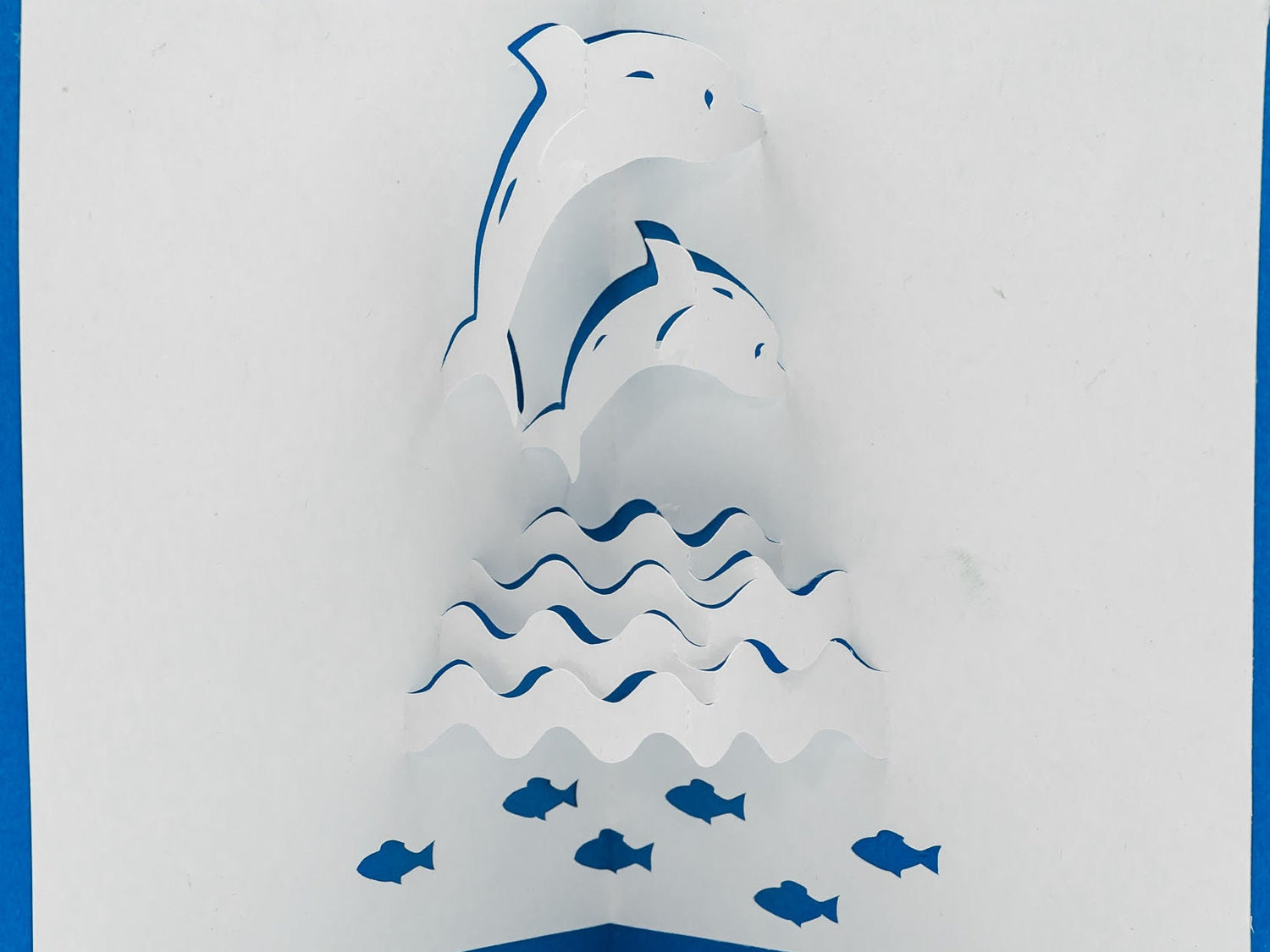 Dolphin 3D Pop Up Card: Ocean Theme, Marine Life Gift, Nautical Stationery, Blank Inside