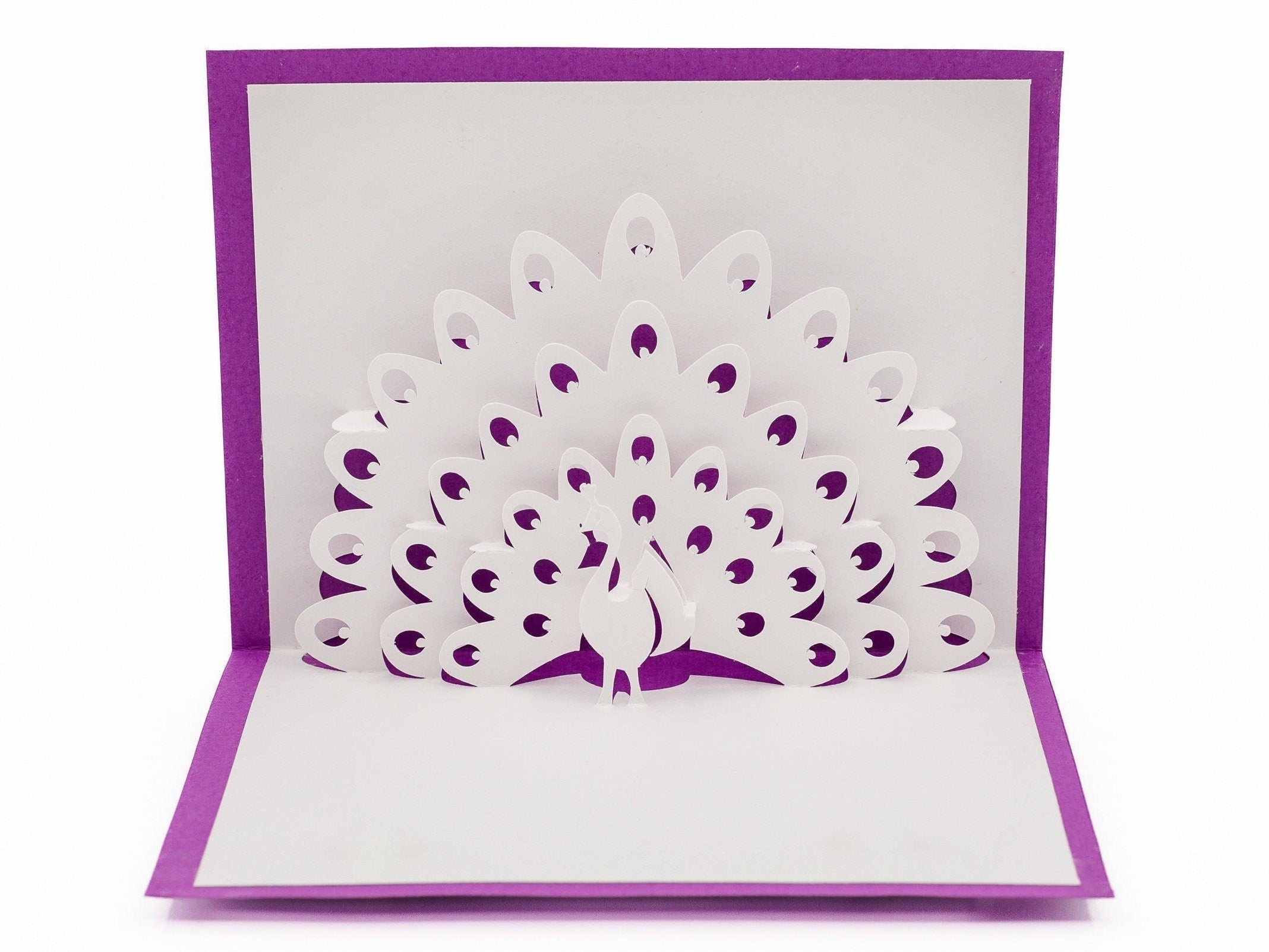 Peacock 3D Pop Up Card: Blank Card for Artisanal Anniversary Birthday, Sympathy, Thinking of You, Friendship, Wedding Gift for Nature Lovers