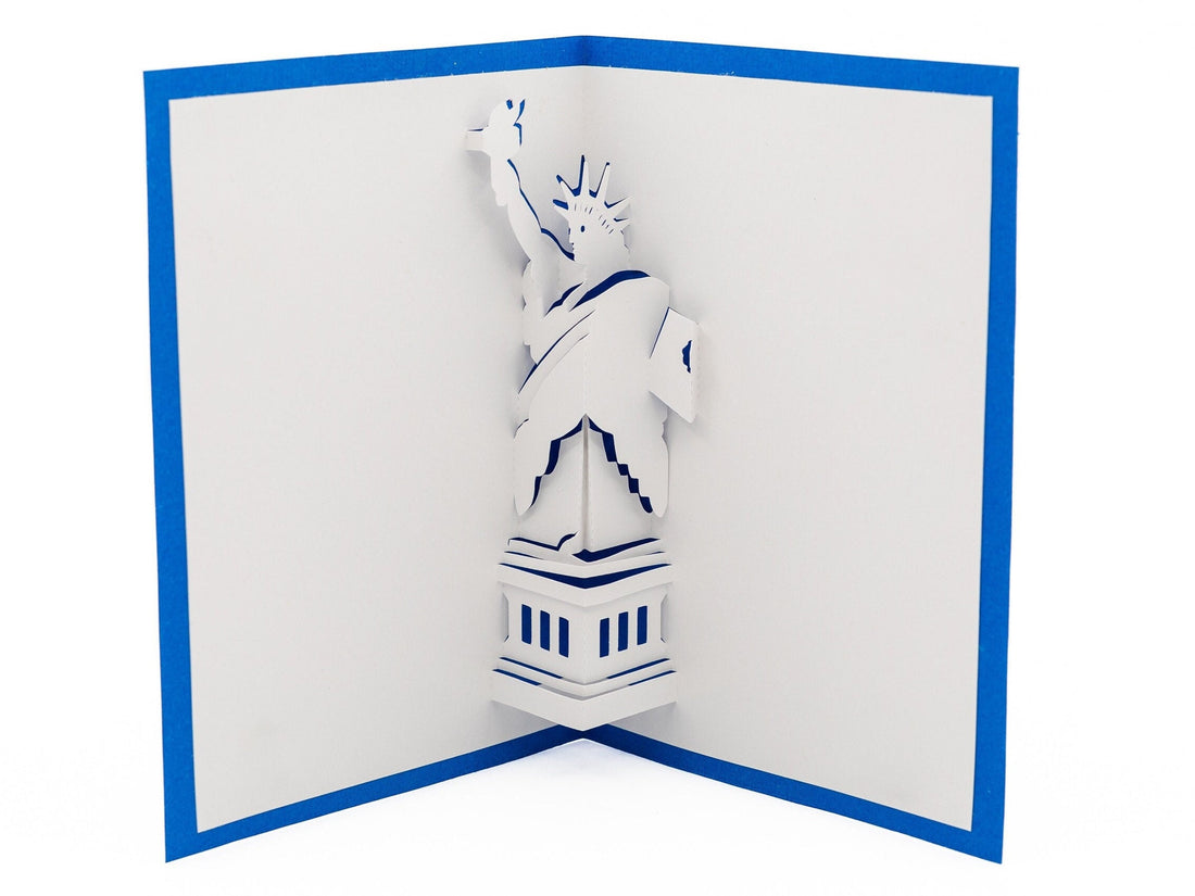 Statue of Liberty 3D Pop Up Blank Card: NYC Landmark Souvenir for Independence Day & Patriotic Celebrations