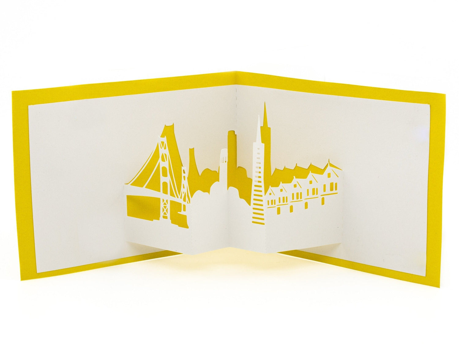 San Francisco Skyline 3D Pop Up Card: Golden Gate Bridge, Transamerica Pyramid, Cityscape Art