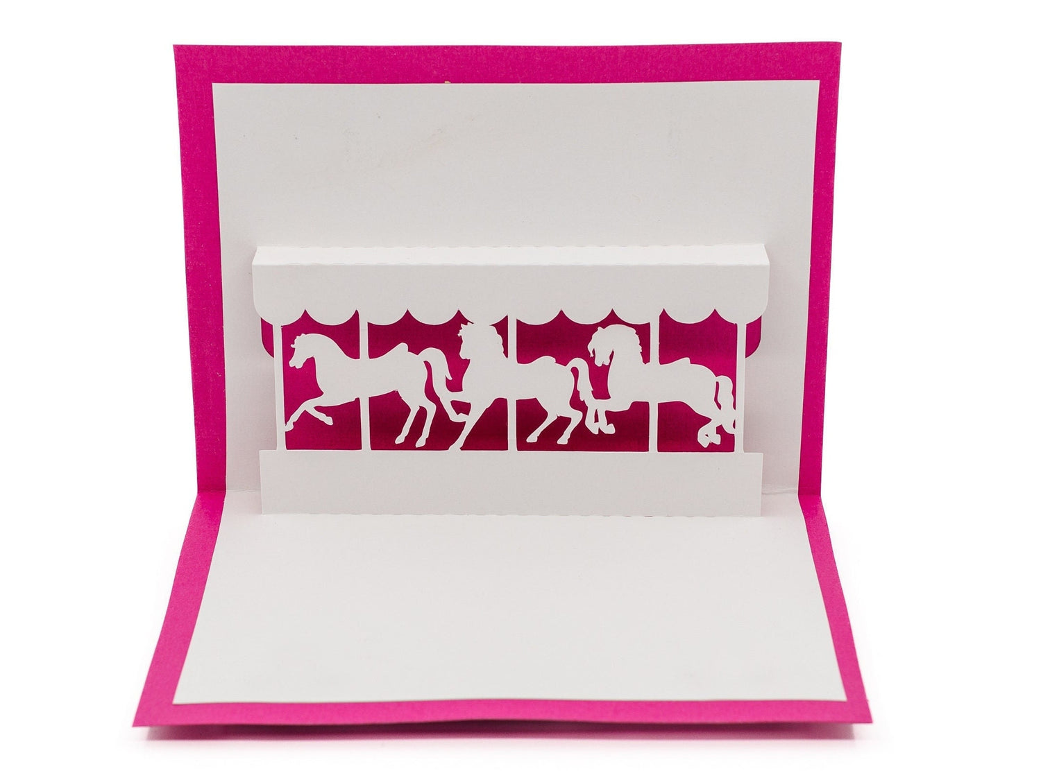 Horse Carousel Pop Up Birthday Greeting Card Enchanting: Blank Girls 3D Card Merry-Go-Round Vibrant Design for Kids Birthday Party