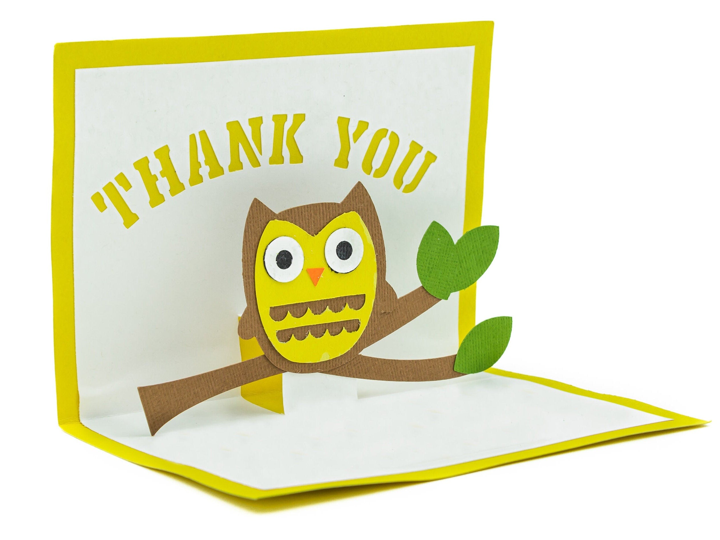 Owl 3D Pop Up Thank You Card: Adorable Handmade Thank You Greeting for Appreciation, Gratitude, and Gifts