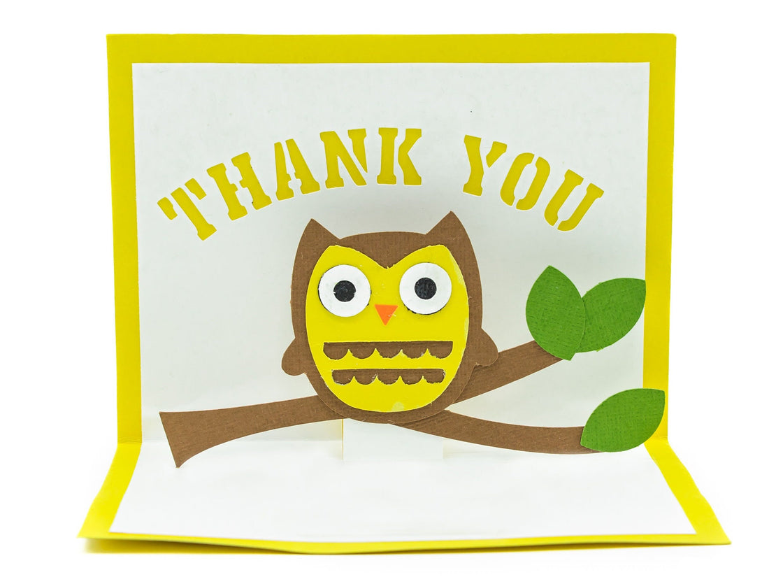 Owl 3D Pop Up Thank You Card: Adorable Handmade Thank You Greeting for Appreciation, Gratitude, and Gifts