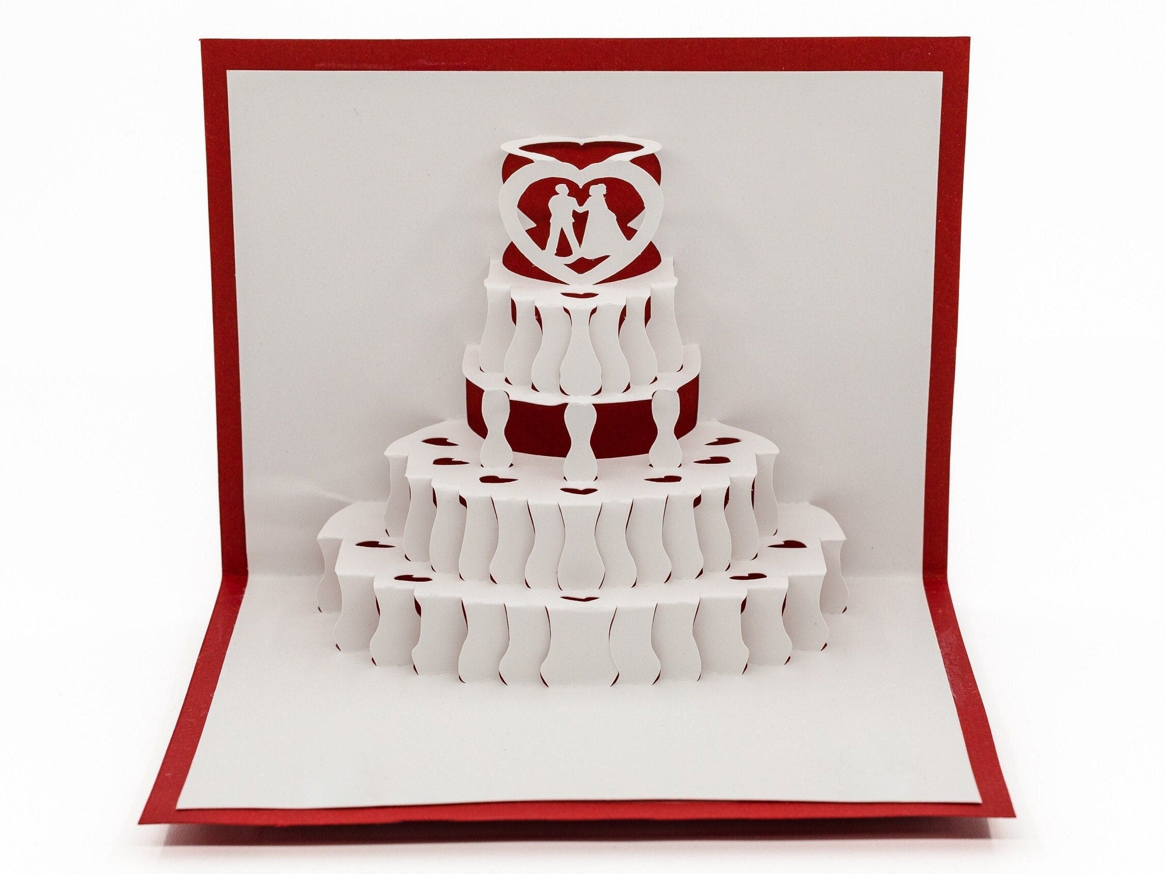 Wedding Cake Elegant 3D Pop Up Card: Unique Engagement Gift for Couples, Newlyweds & Anniversary