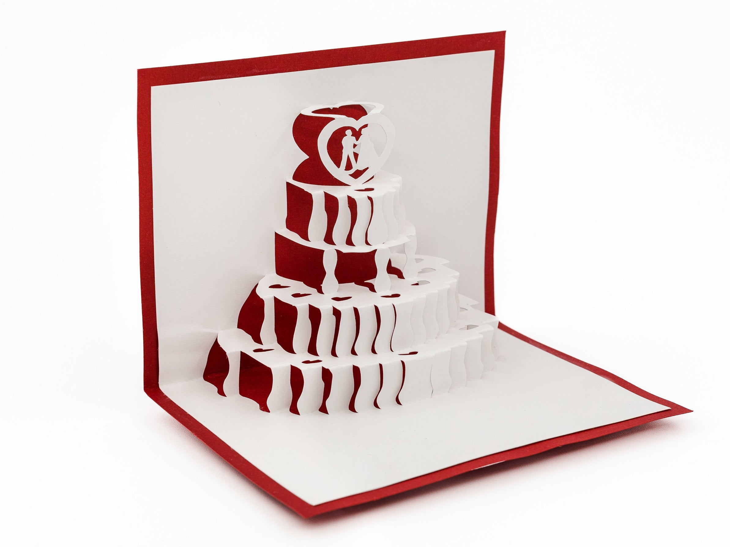 Wedding Cake Elegant 3D Pop Up Card: Unique Engagement Gift for Couples, Newlyweds & Anniversary