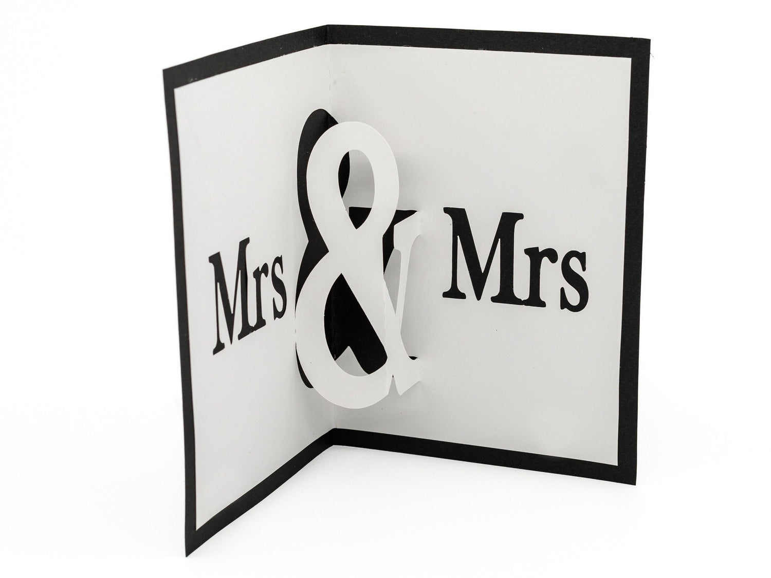 Mrs & Mrs Pop Up Greeting Card: Lesbian Wedding Congratulations, LGBTQ Celebration, Same-Sex Marriage Gift