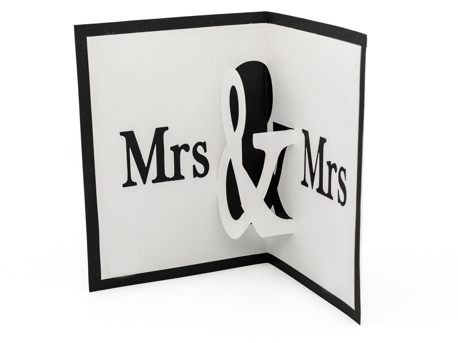 Mrs & Mrs Pop Up Greeting Card: Lesbian Wedding Congratulations, LGBTQ Celebration, Same-Sex Marriage Gift