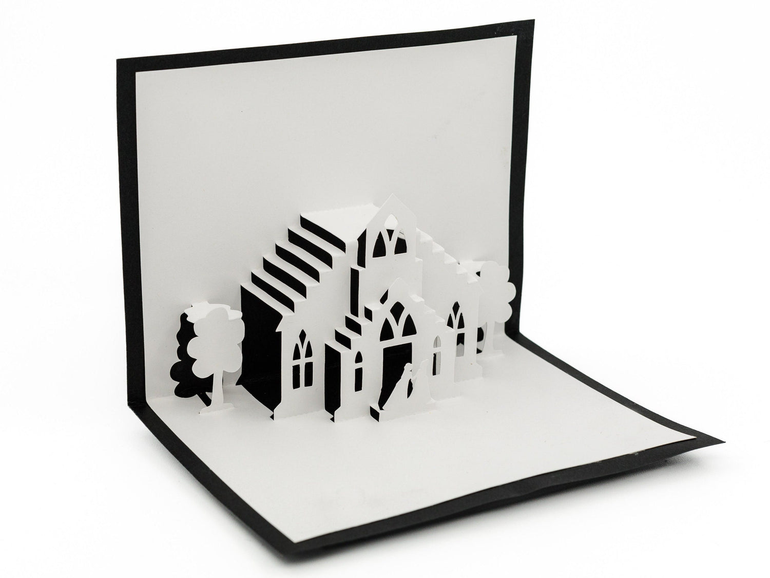 Lesbian Wedding Chapel 3D Pop Up Card - Same-Sex Celebration for Two Brides, LGBTQ+ Engagement Gift