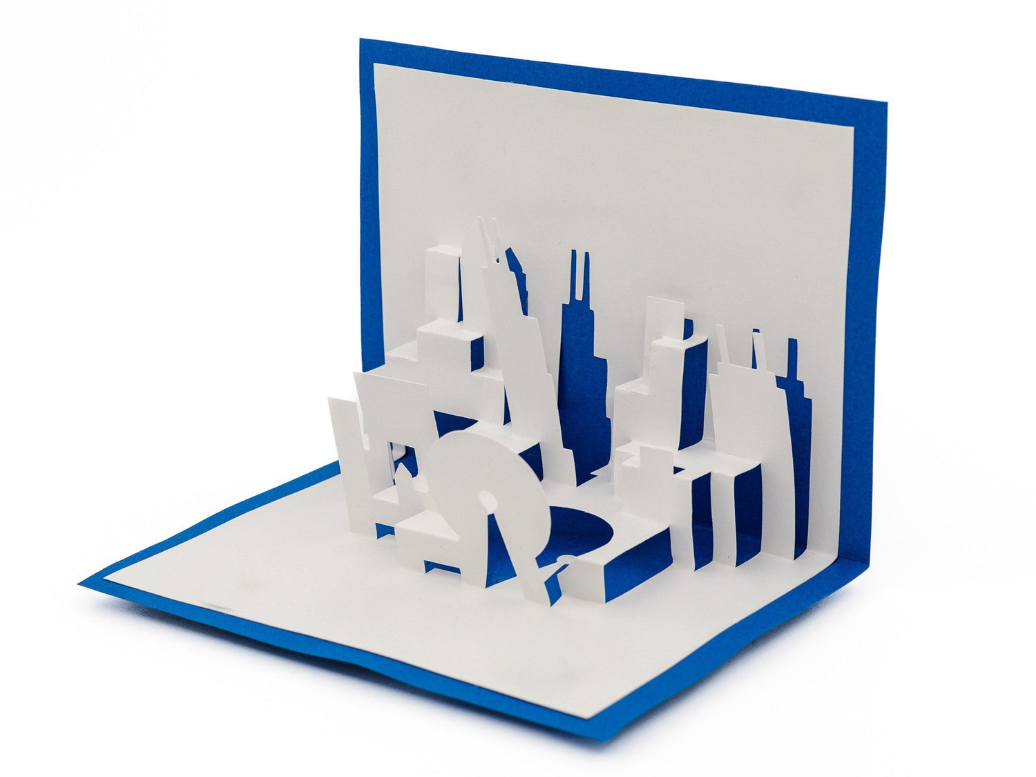 Chicago Skyline 3D Pop Up Card: Iconic Cityscape with Willis Tower, Wrigley Building & Navy Pier Cityscape Greeting