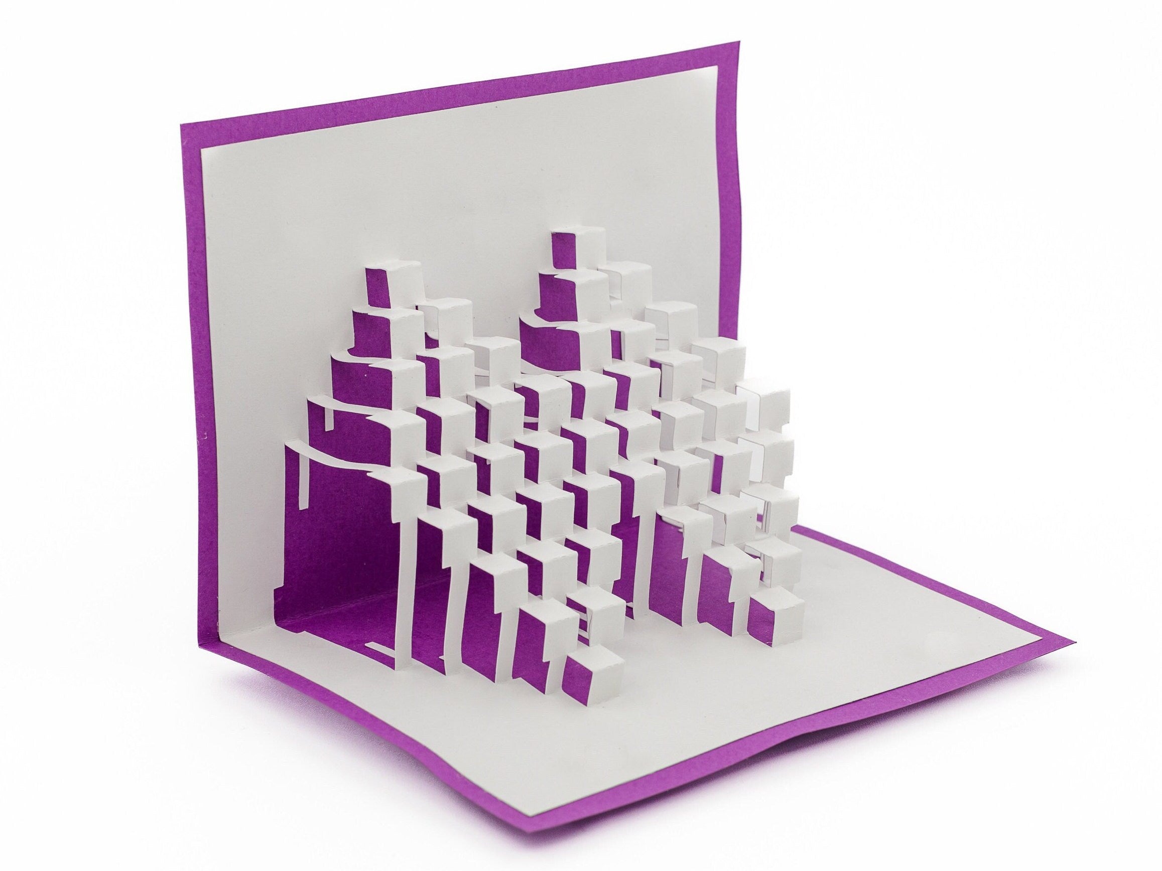 Geometric Kirigami 3D Pop Up Greeting Card Elegant: Handmade Paper Art Sculpture for Unique Greetings & Gifts, Blank Card