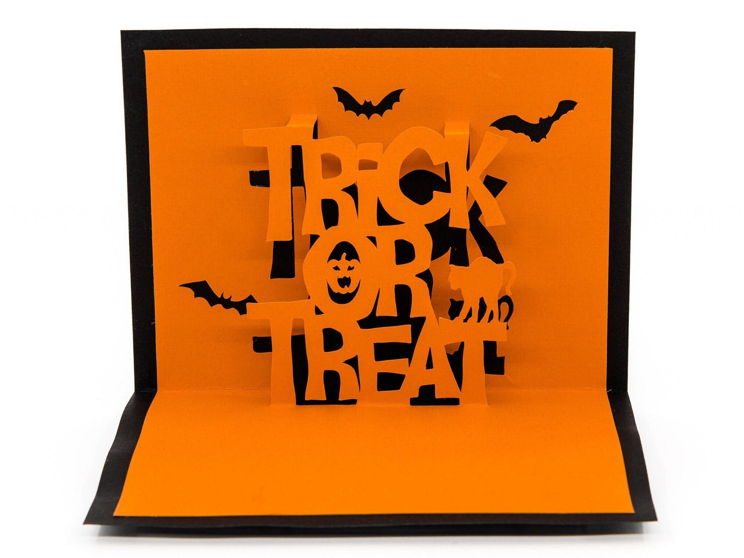 Trick or Treat 3D Pop Up Halloween Card: Handmade Spooky Greeting for Kids - Cute & Eerie Gift