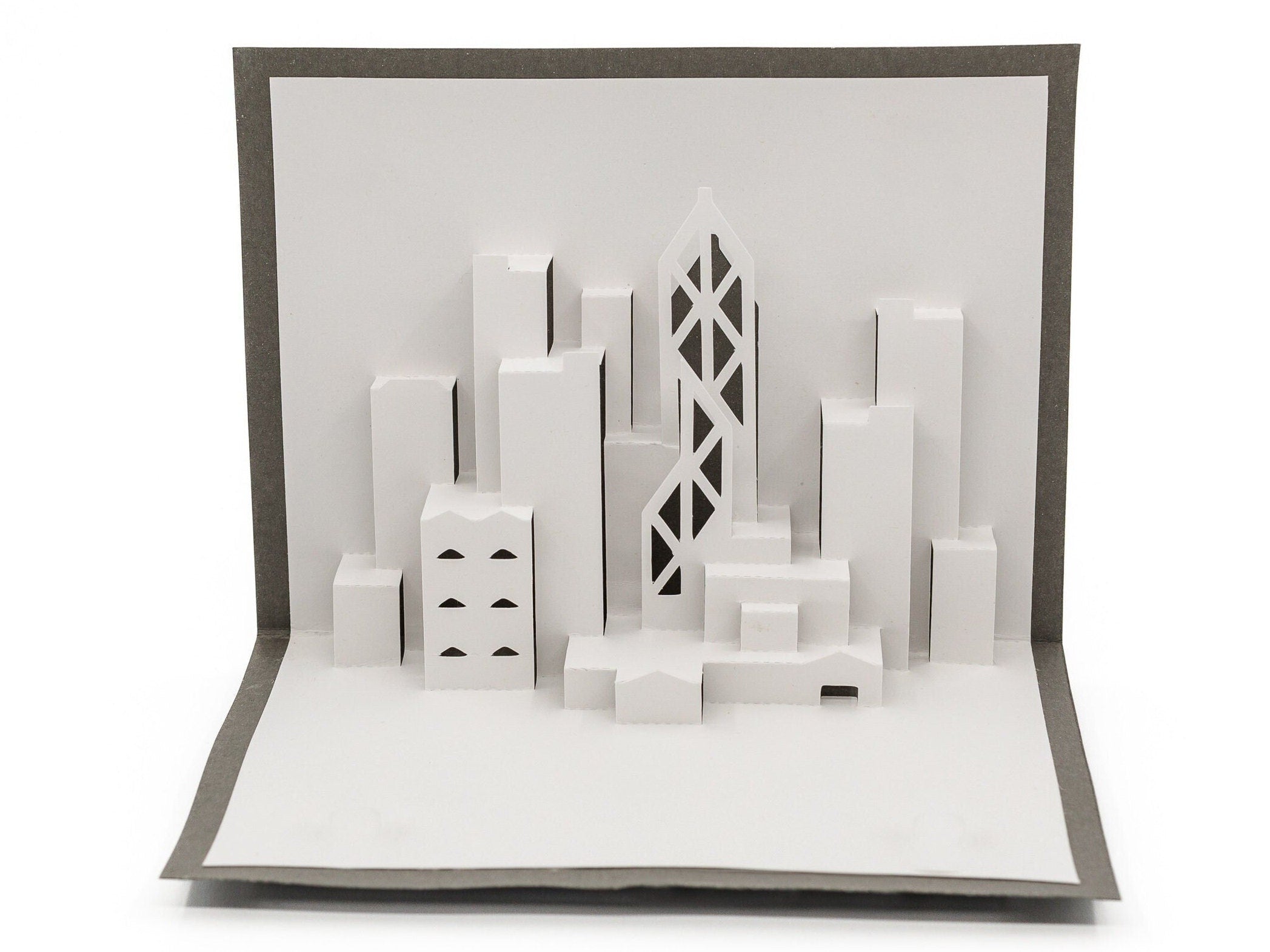Hong Kong 3D Skyline Pop-Up Card: Urban Cityscape Greeting for Travel & Architecture Enthusiasts
