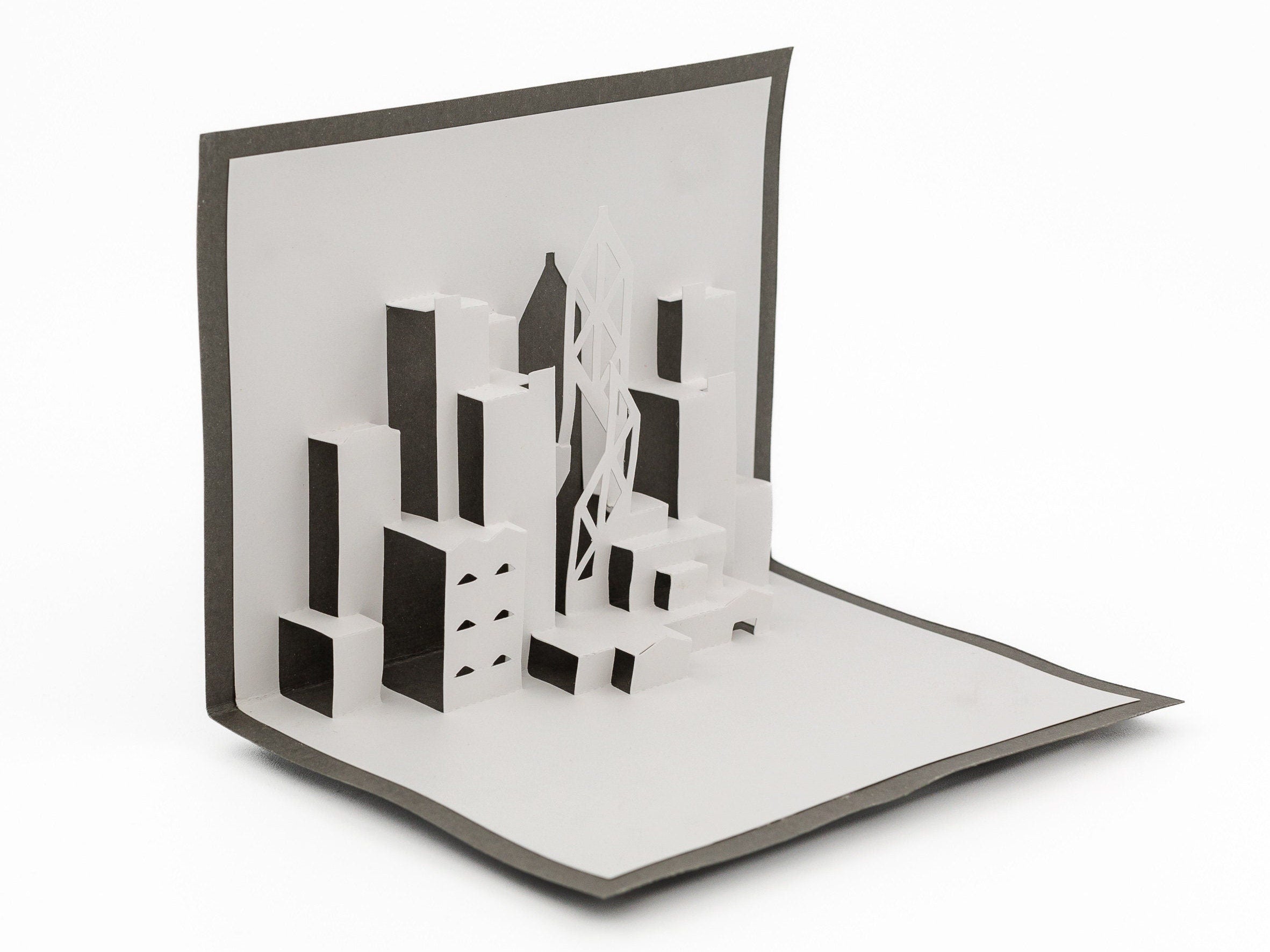 Hong Kong 3D Skyline Pop-Up Card: Urban Cityscape Greeting for Travel & Architecture Enthusiasts
