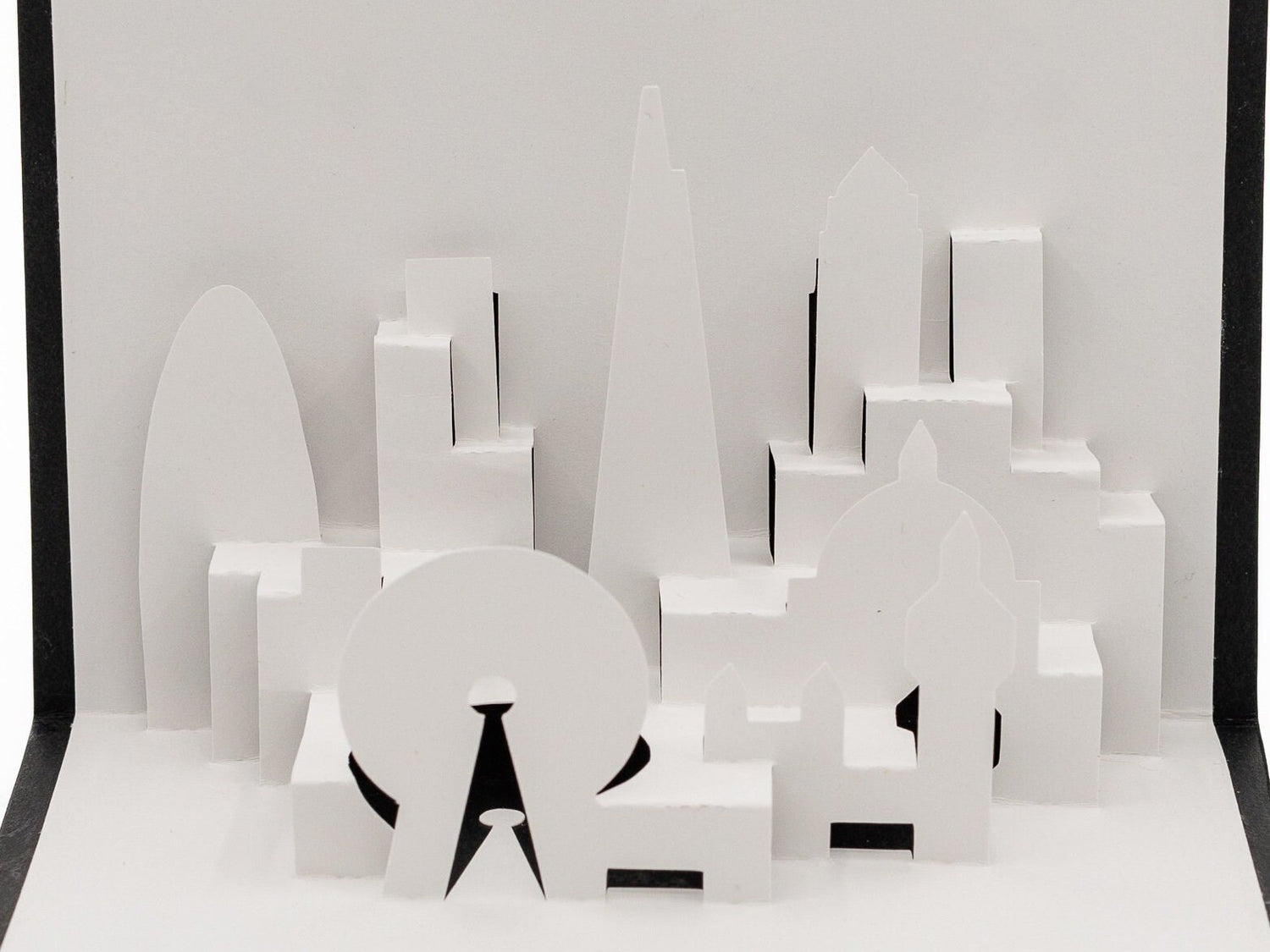 London Skyline 3D Pop-Up Card: Handcrafted Cityscape Art featuring Tower Bridge, St. Paul&