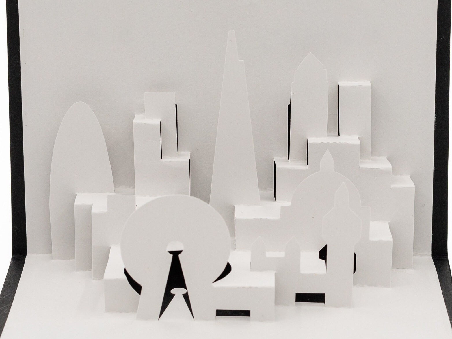London Skyline 3D Pop-Up Card: Handcrafted Cityscape Art featuring Tower Bridge, St. Paul&