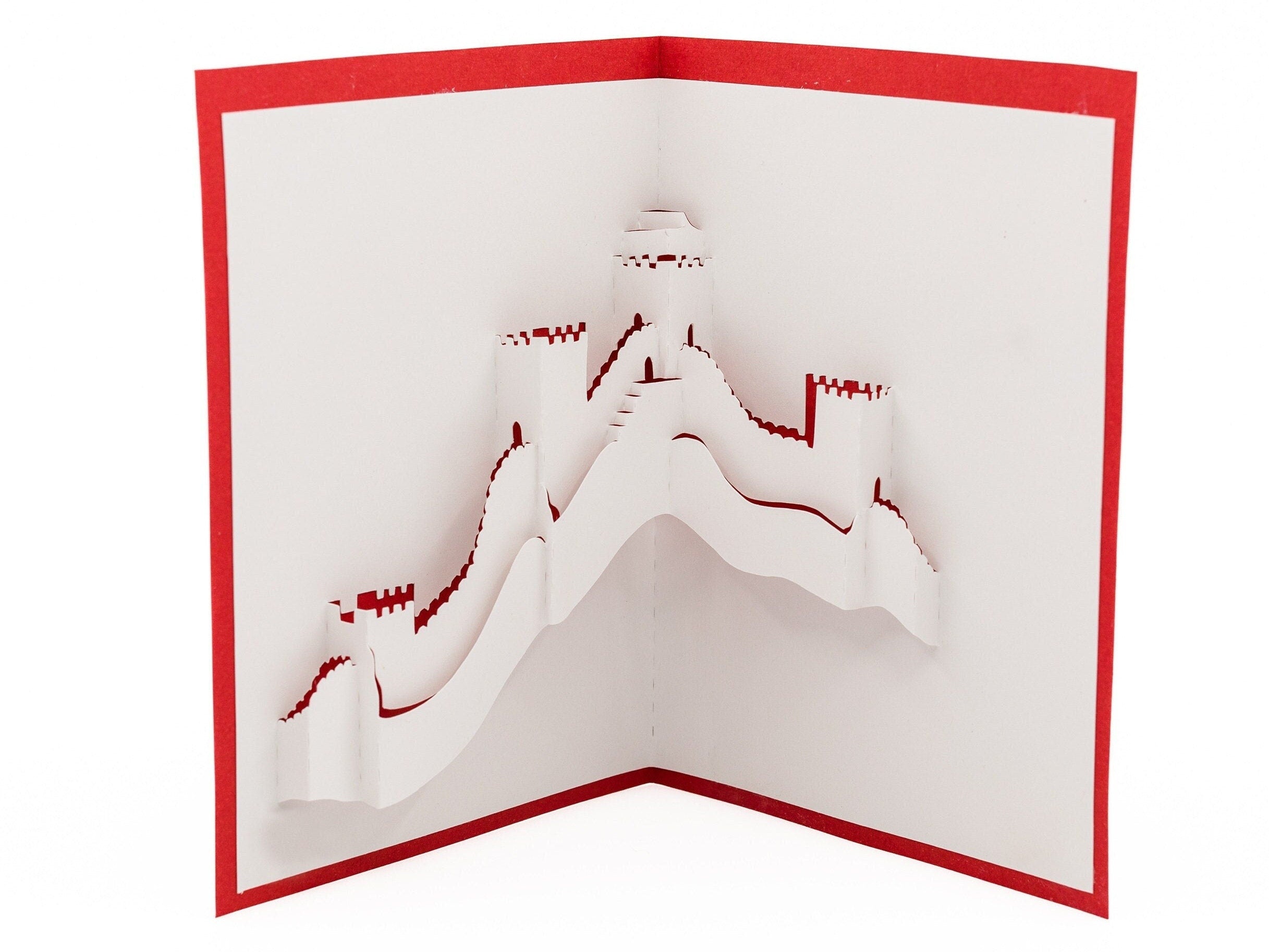Great Wall of China 3D Pop Up Card: Iconic Landmark Art & Unique Travel Souvenir and Birthday Gift