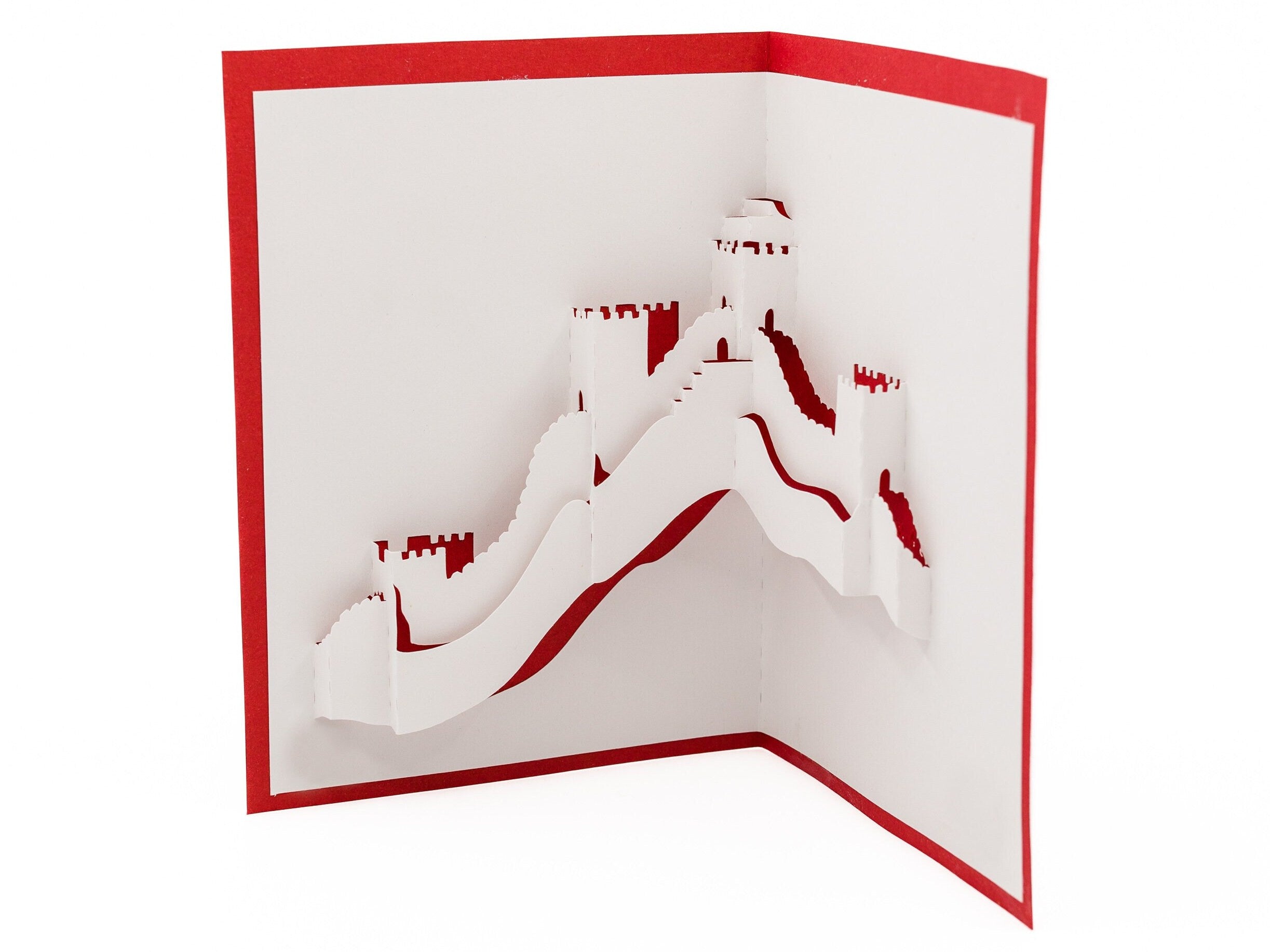 Great Wall of China 3D Pop Up Card: Iconic Landmark Art & Unique Travel Souvenir and Birthday Gift