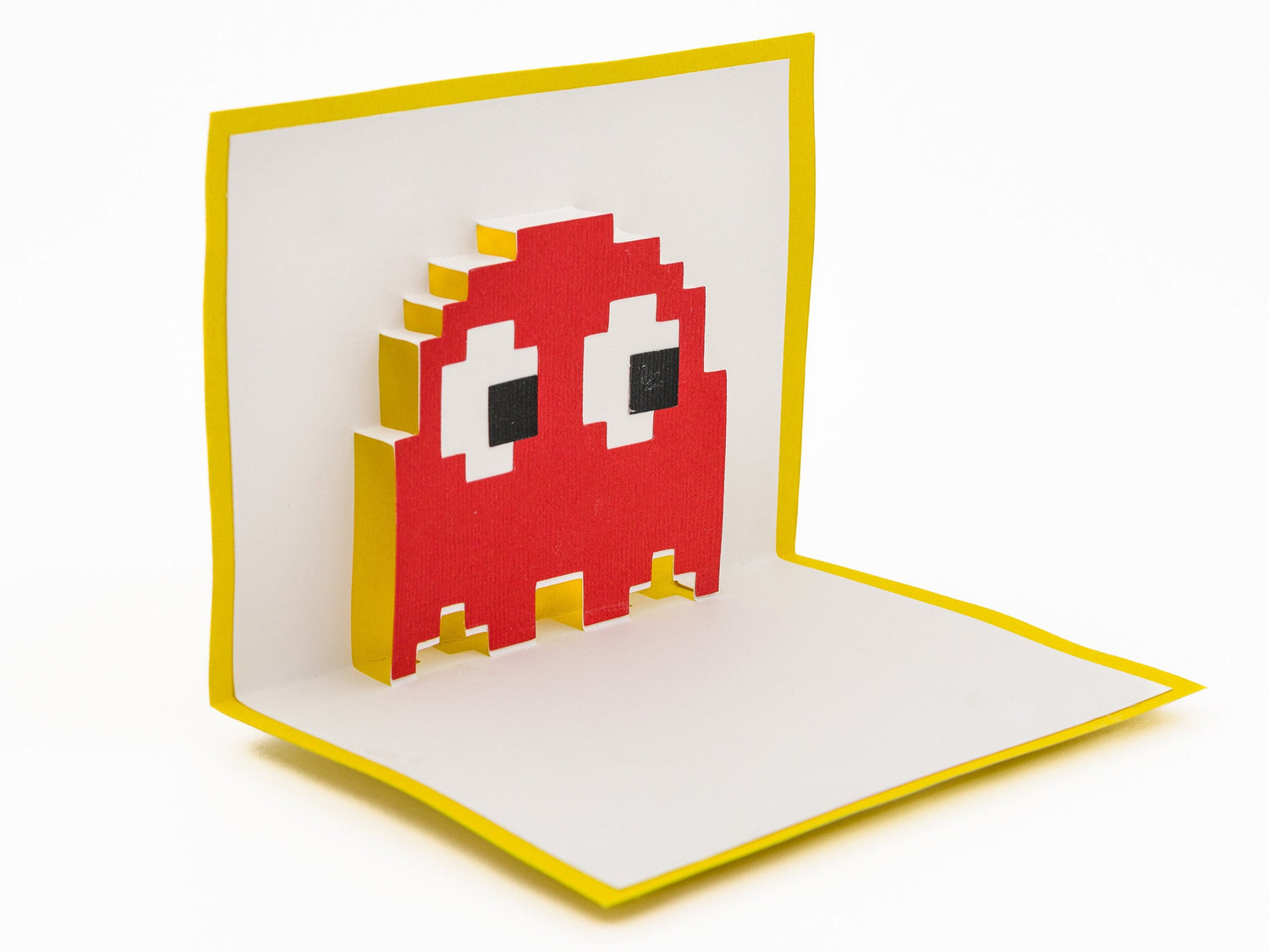 Pac-Man Ghost Retro 3D Pop Up Card: Vintage 8-Bit Gaming Nostalgia for Birthdays & Celebrations