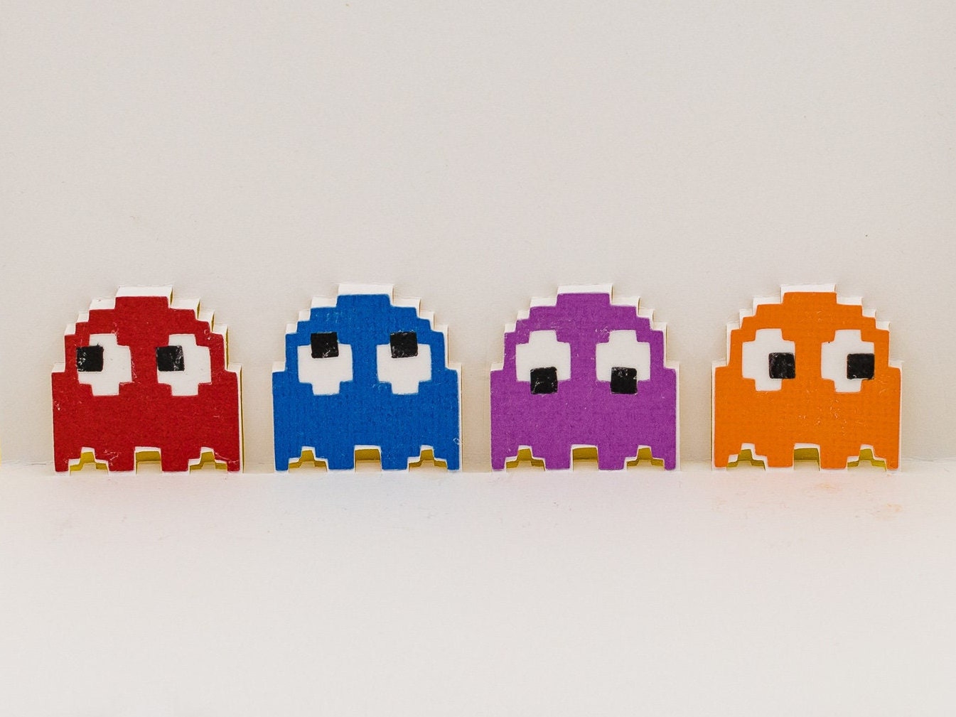 Pac-Man Four Ghosts 3D Pop Up Greeting Card - Retro 8-Bit Arcade Video Game Birthday Gift