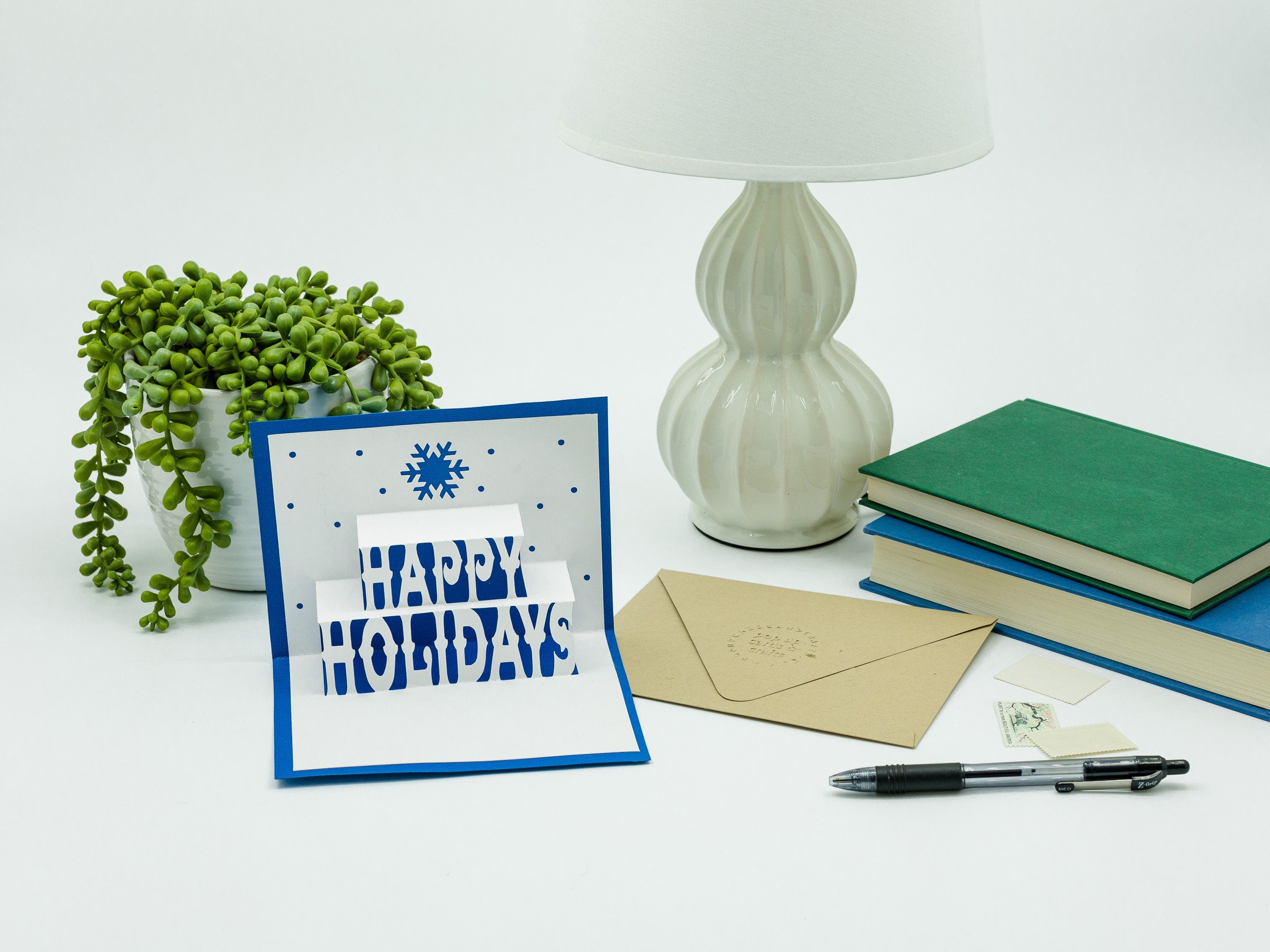 Happy Holidays Enchanting Snowflake Pop Up Christmas Card: Handmade Holiday Greeting, Unique Seasonal Gift