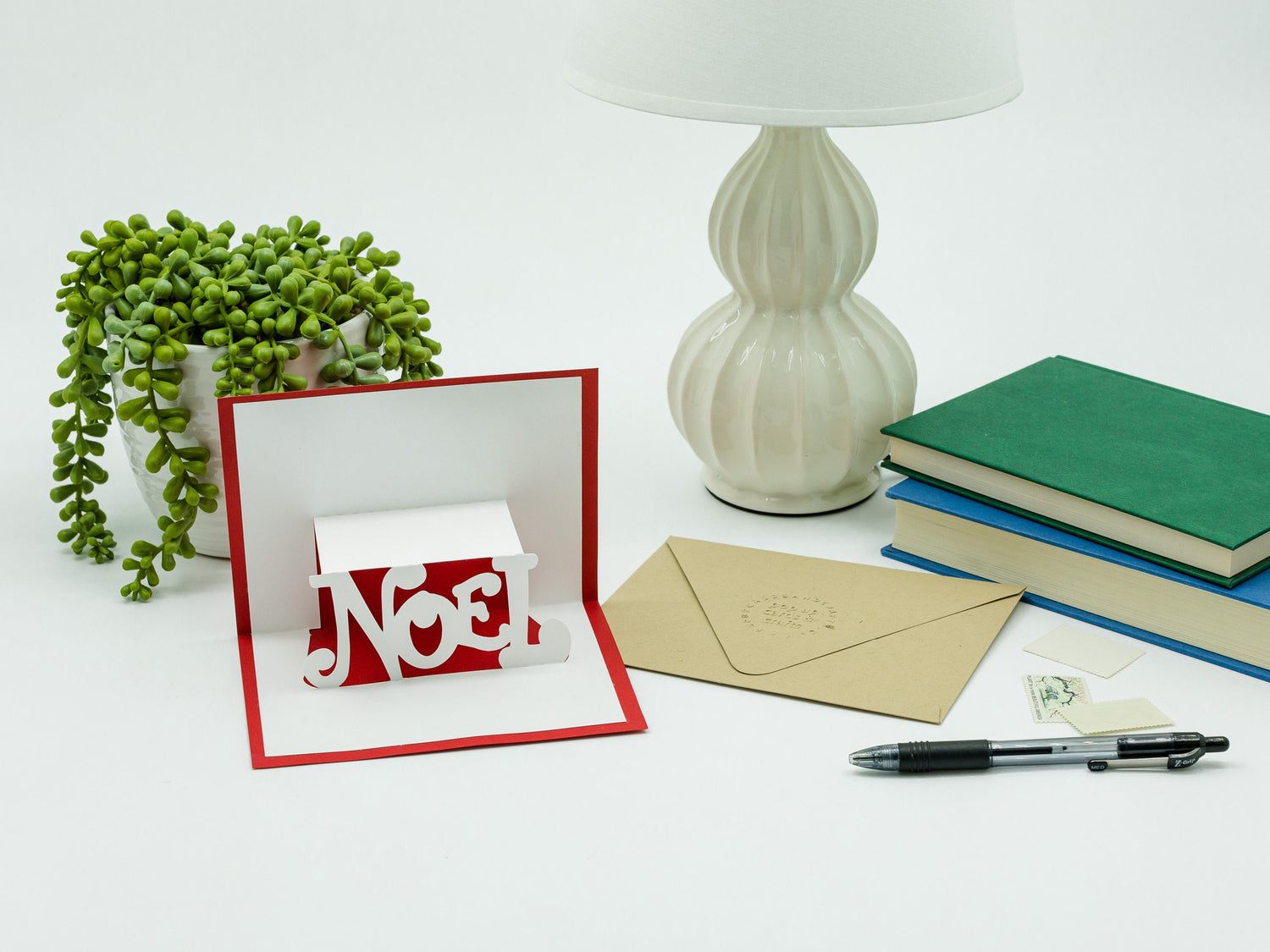 Noel Modern 3D Pop-Up Christmas Card: Minimalist Greeting, Handmade Paper Art Holiday Decor Gift