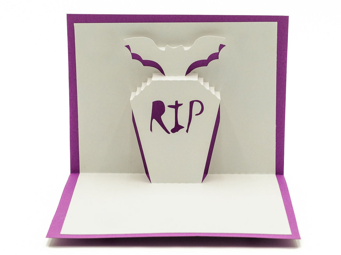 Bat Gravestone Halloween Pop Up 3D Greeting Card