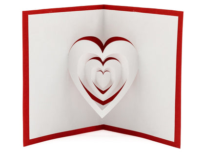 3D Hearts Pop Up Valentines Day Card | Infinite Love Card | Heartfelt Gift | Unique Handmade Gifts | Anniversary Card | Love Decor