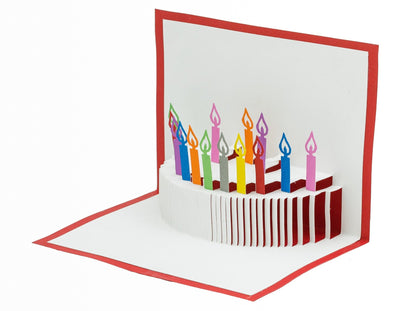 Happy Birthday Cake with Candles Pop Up 3D Greeting Card