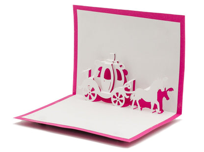 Cinderella Princess Horse Drawn Carriage Fairy Tale Pop Up 3D Greeting Card