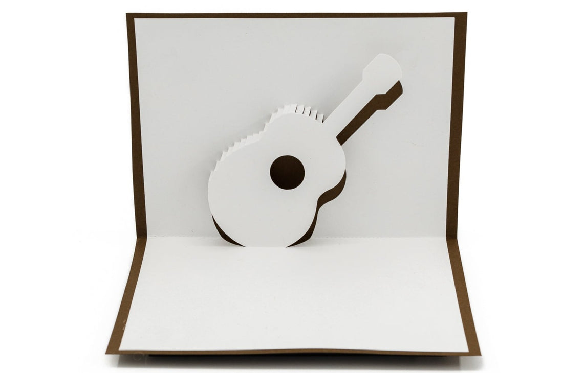 Acoustic Guitar 3D Pop-Up Card: Unique Musical Greeting for Birthdays, Father&