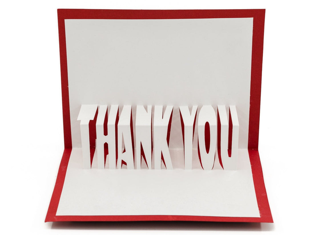 Thank You 3D Pop Up Card: Charming Kirigami Design for Appreciation & Gratitude